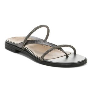 Vionic Prism Leather Slide Sandal in Pewter Size 7
